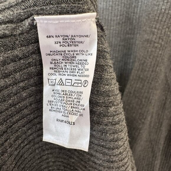 Ann Taylor Loft Medium Petite Heathered Ribbed Scoop Neck Midi Dress - Picture 8 of 8